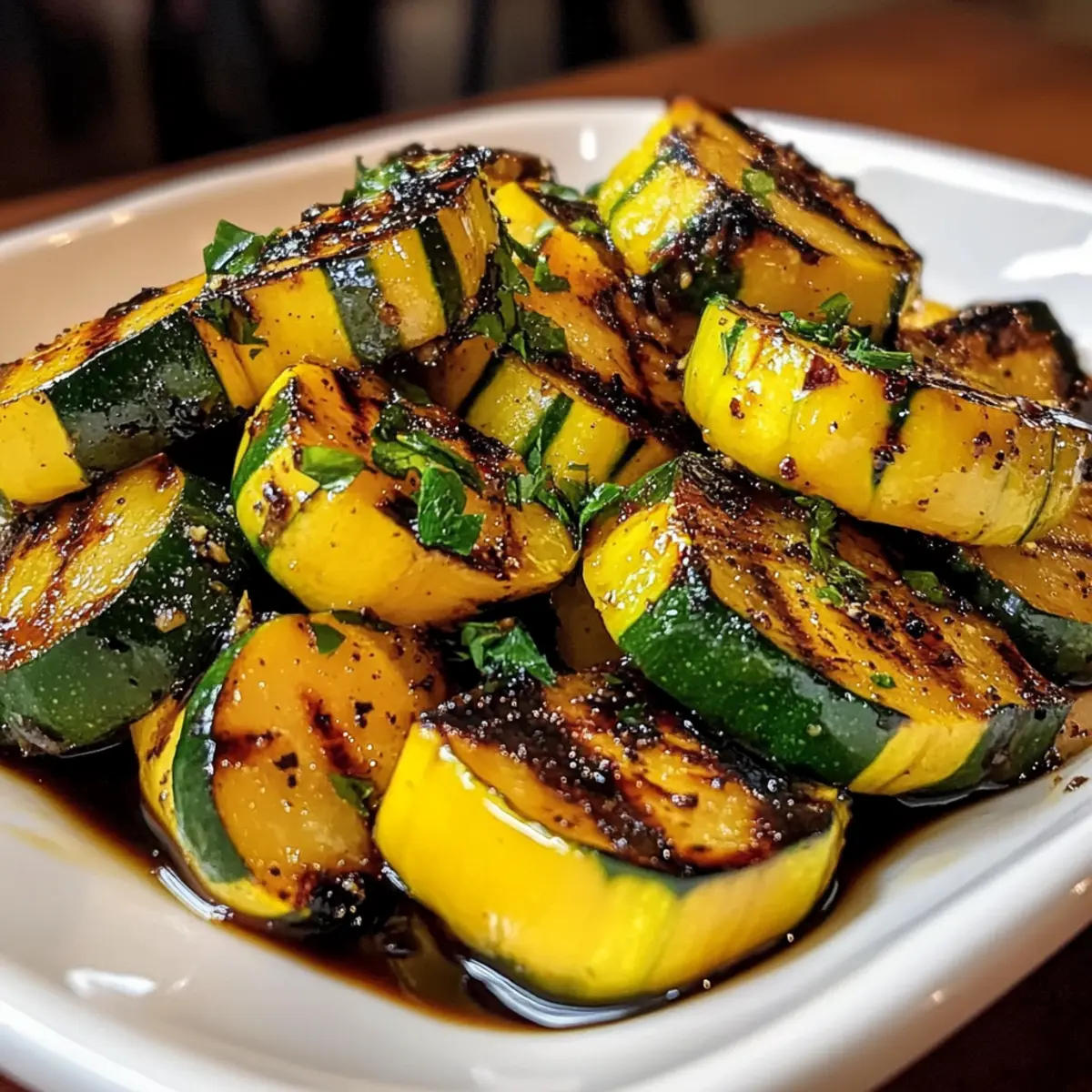 Gegrillter Sommersquash mit Balsamico-Glasur für Genießer