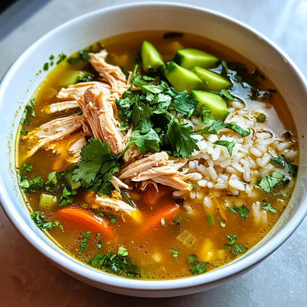 Hühner-Reis-Suppe mit speziellem Kräuter-Extrakt