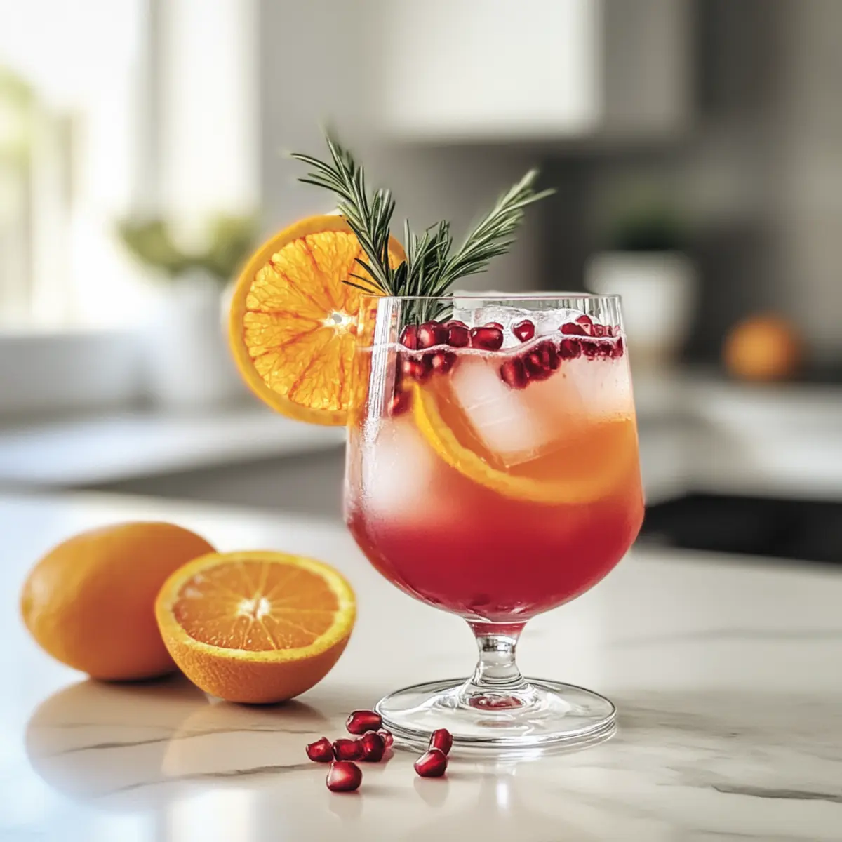Erfrischender Orange Granatapfel Mocktail Genuss