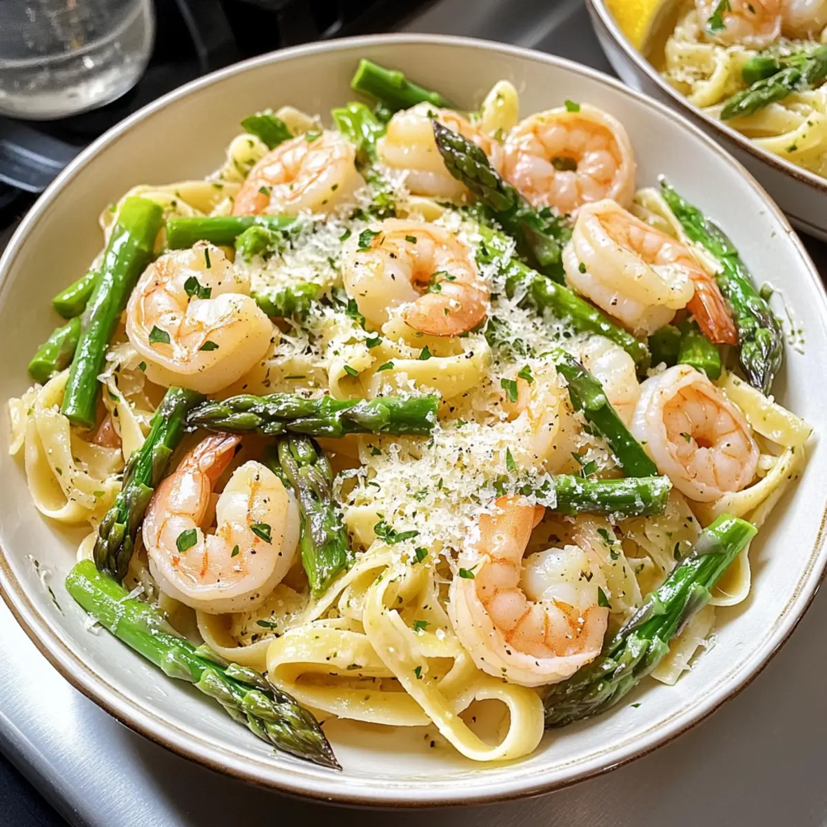 Pasta mit grünem Spargel und Garnelen: So lecker!