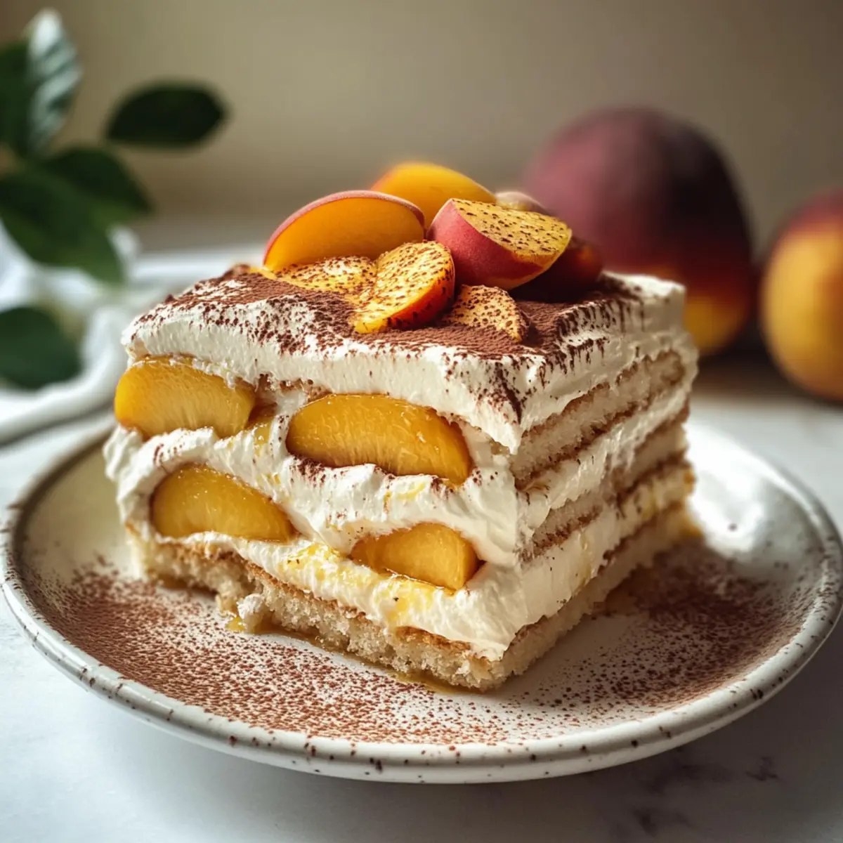 Pfirsich und Sahne Sommer Tiramisu Rezept einfach genießen