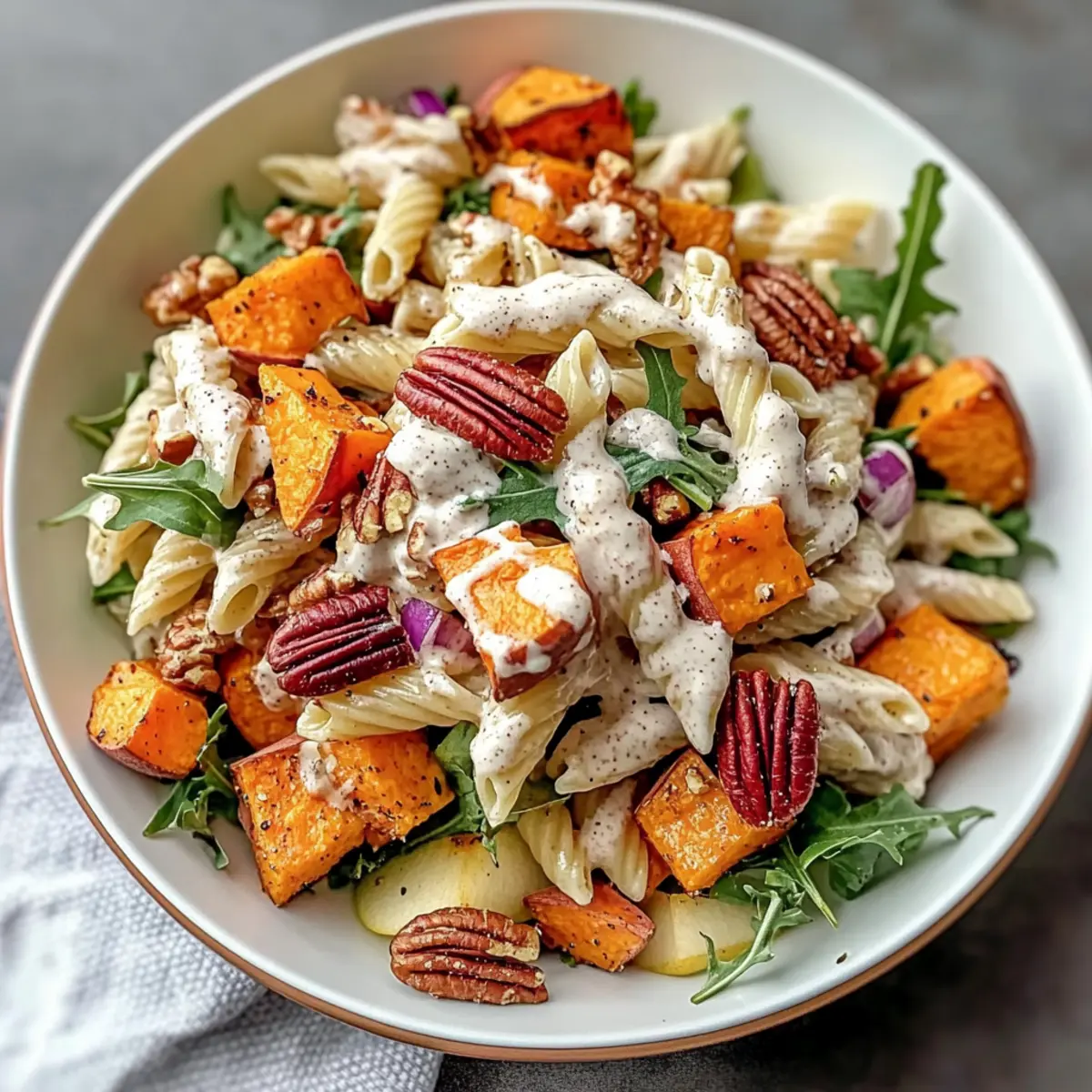 Protein Herbst Pasta Salat für gesunde Genießer