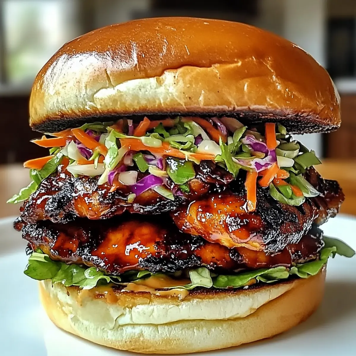 Würziges Koreanisches BBQ Hühnchen Sandwich Genuss