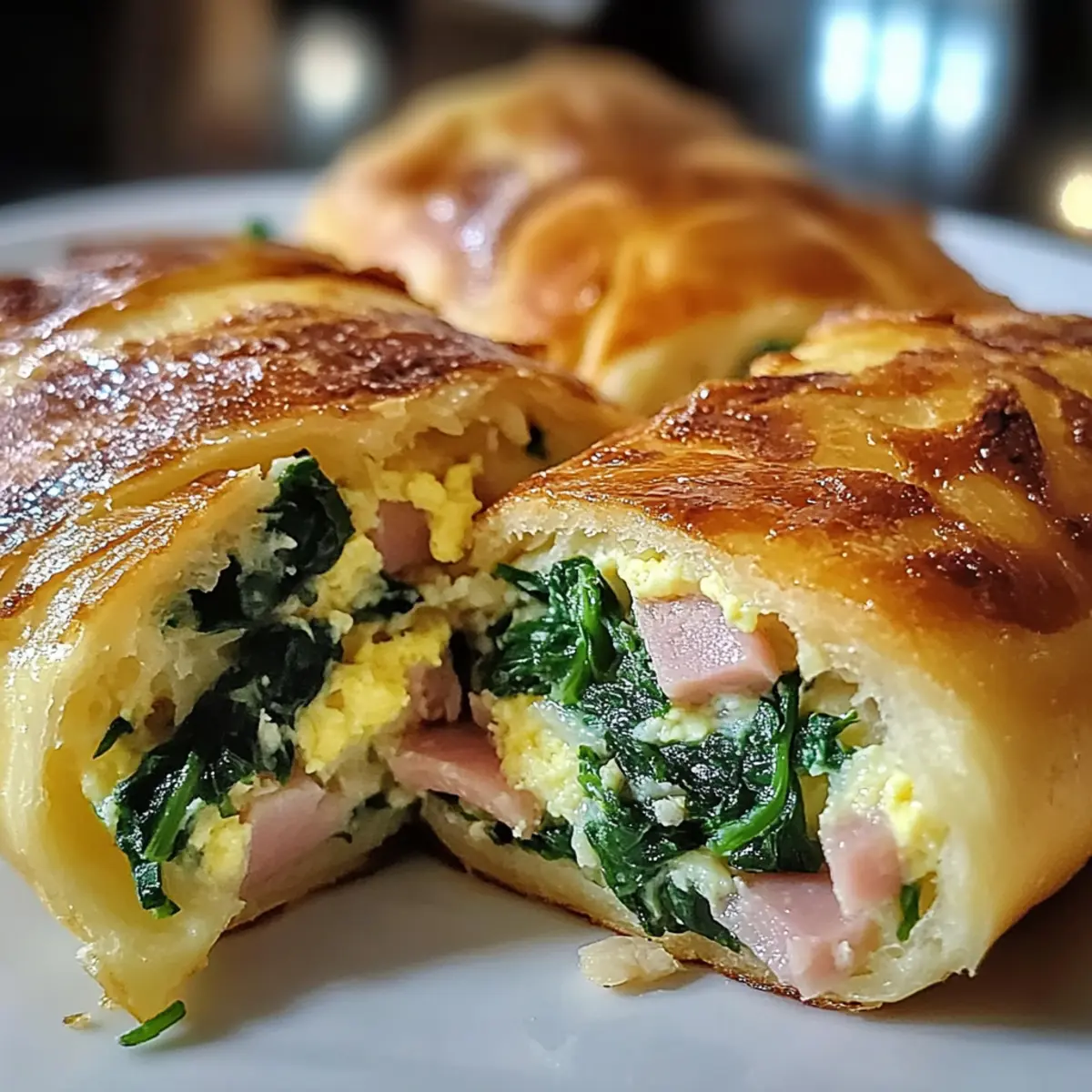 Spinat Schinken Frühstücksrollen ganz einfach selbstgemacht
