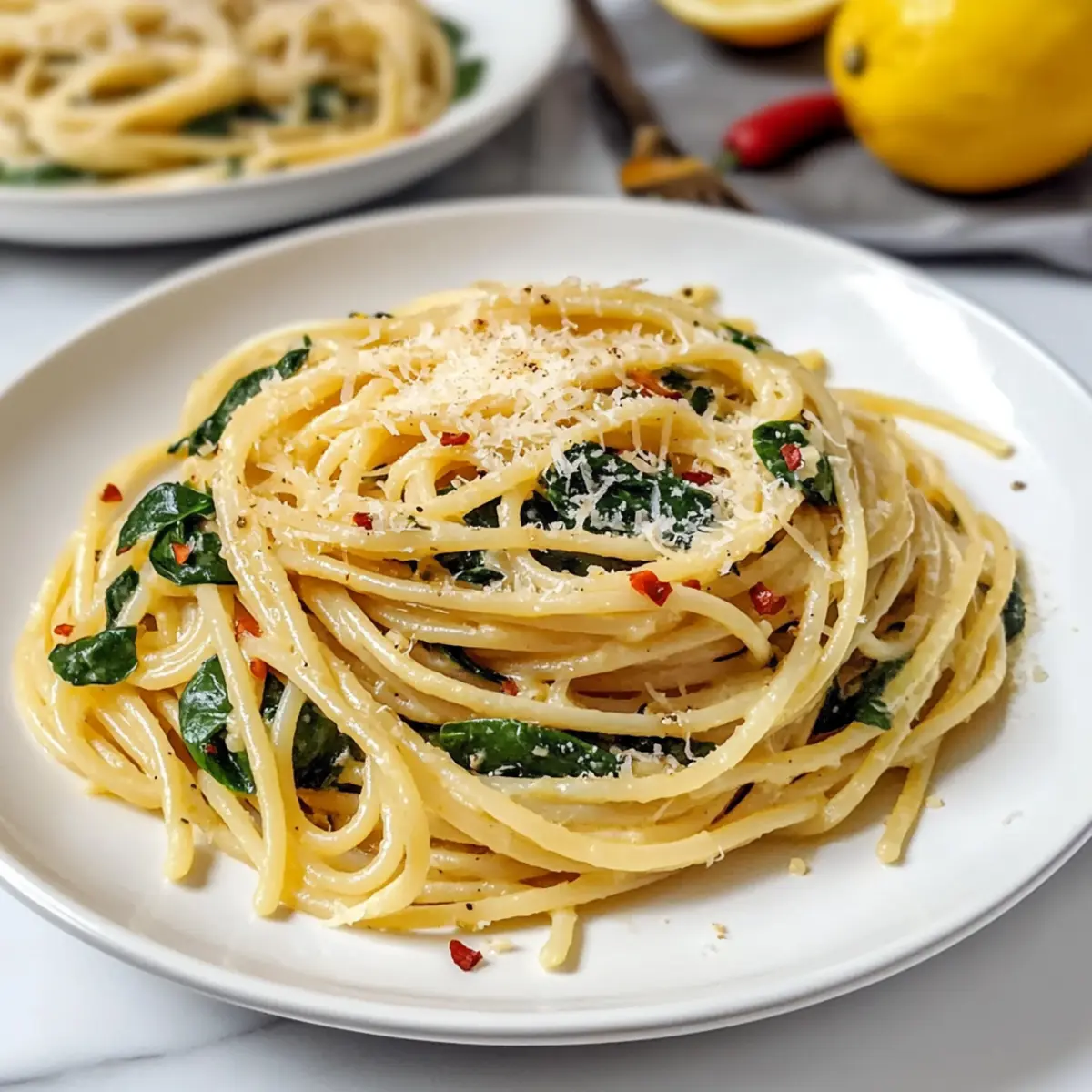Spinat Zitronen Pasta in nur 20 Minuten zubereiten