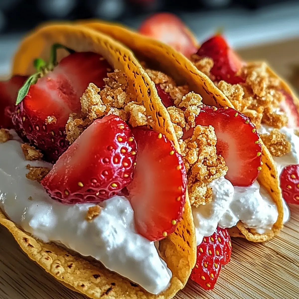 Erdbeer-Crunch-Käsekuchen-Tacos einfach selber machen