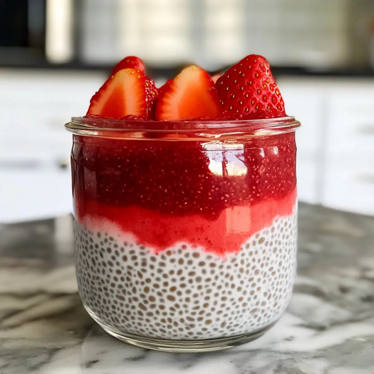 Erdbeer-Rhabarber-Chia-Pudding für jeden Tag