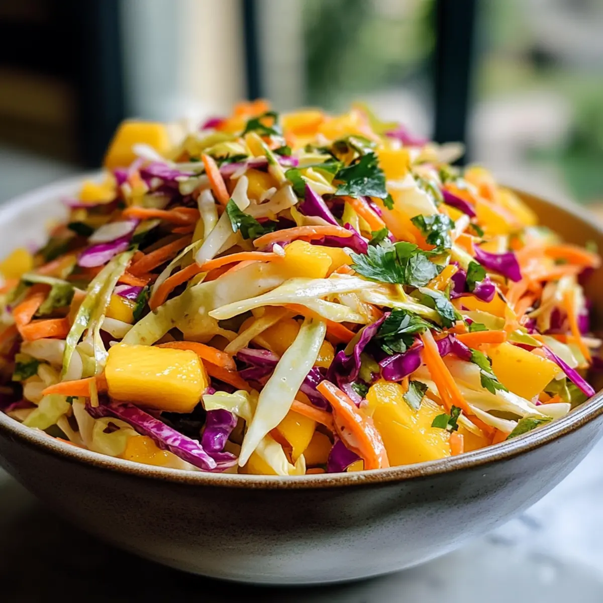 Tropischer Süß-saurer Mango-Salat für Grillabende