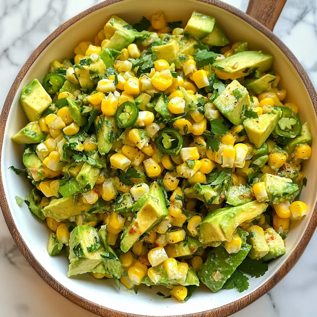 Süßer Mais Avocado Salat für frische Sommermomente