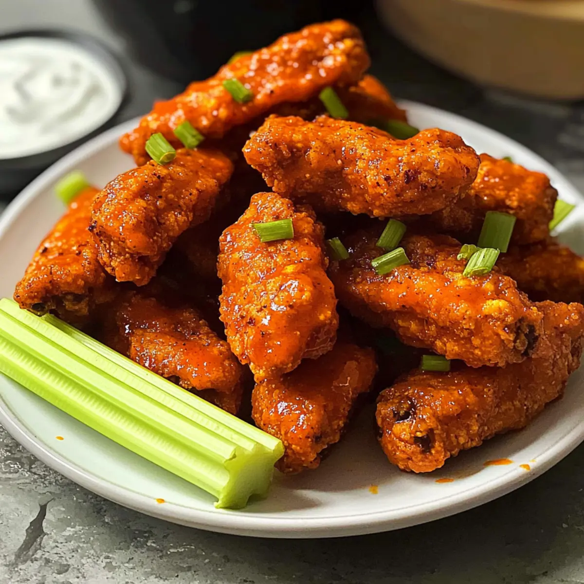 Veganer Buffalo-Tofu-Flügel knusprig und gesund