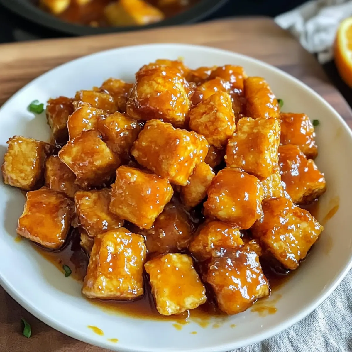 Veganer Orangenen Hähnchen Tofo für jeden Tag