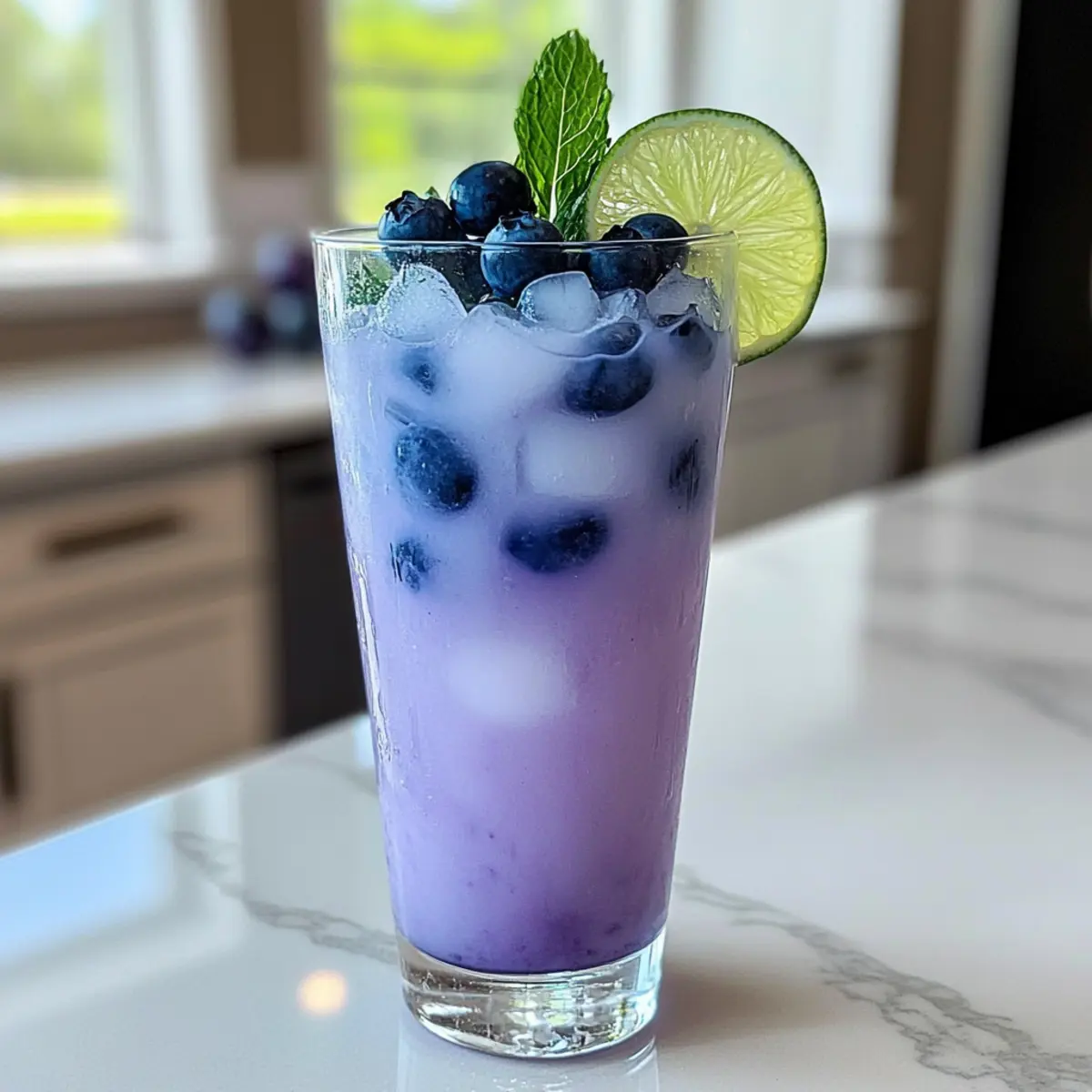 Erfrischender Blaubeer-Kokosnuss-Cooler-Mocktail
