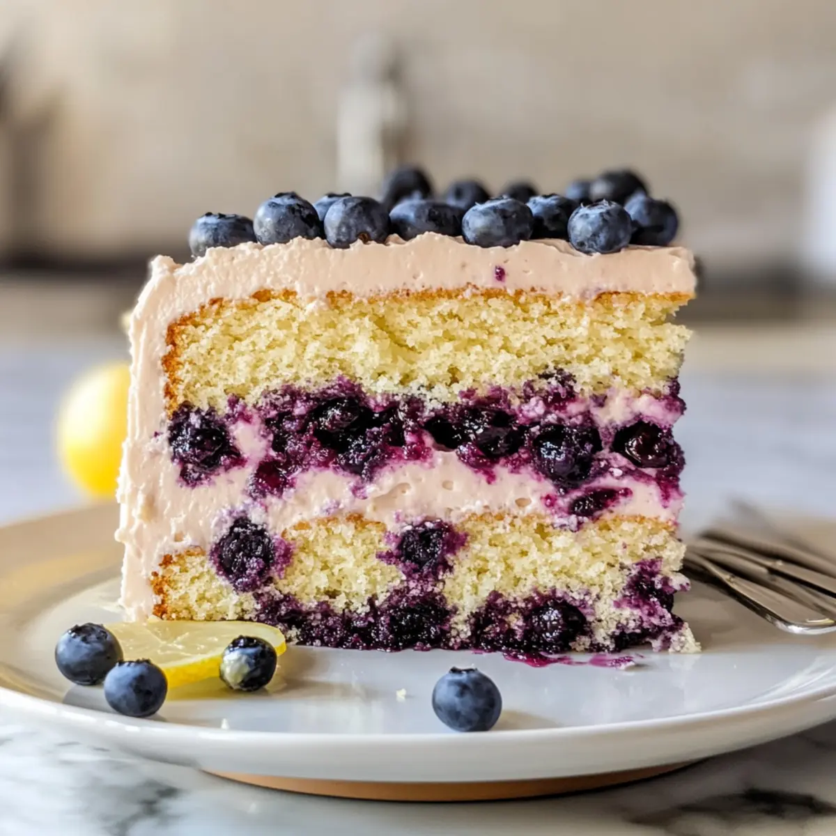 Blaubeer-Zitronen-Schichtkuchen für perfekte Sommerfeiern