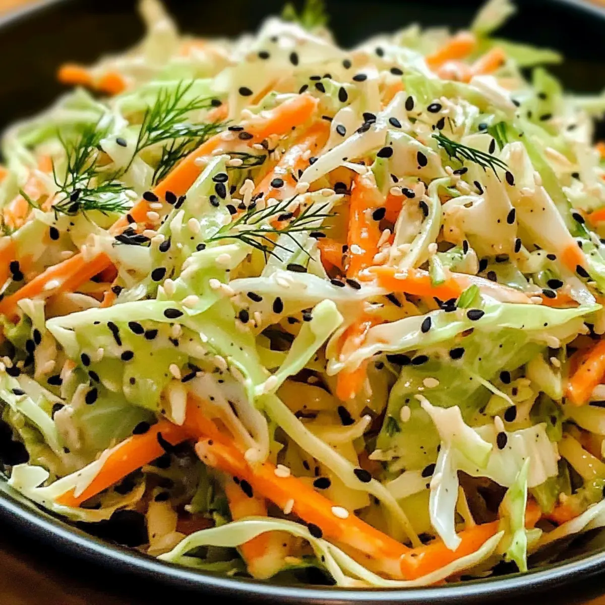 Kohl und Karottensalat mit cremigem Dressing