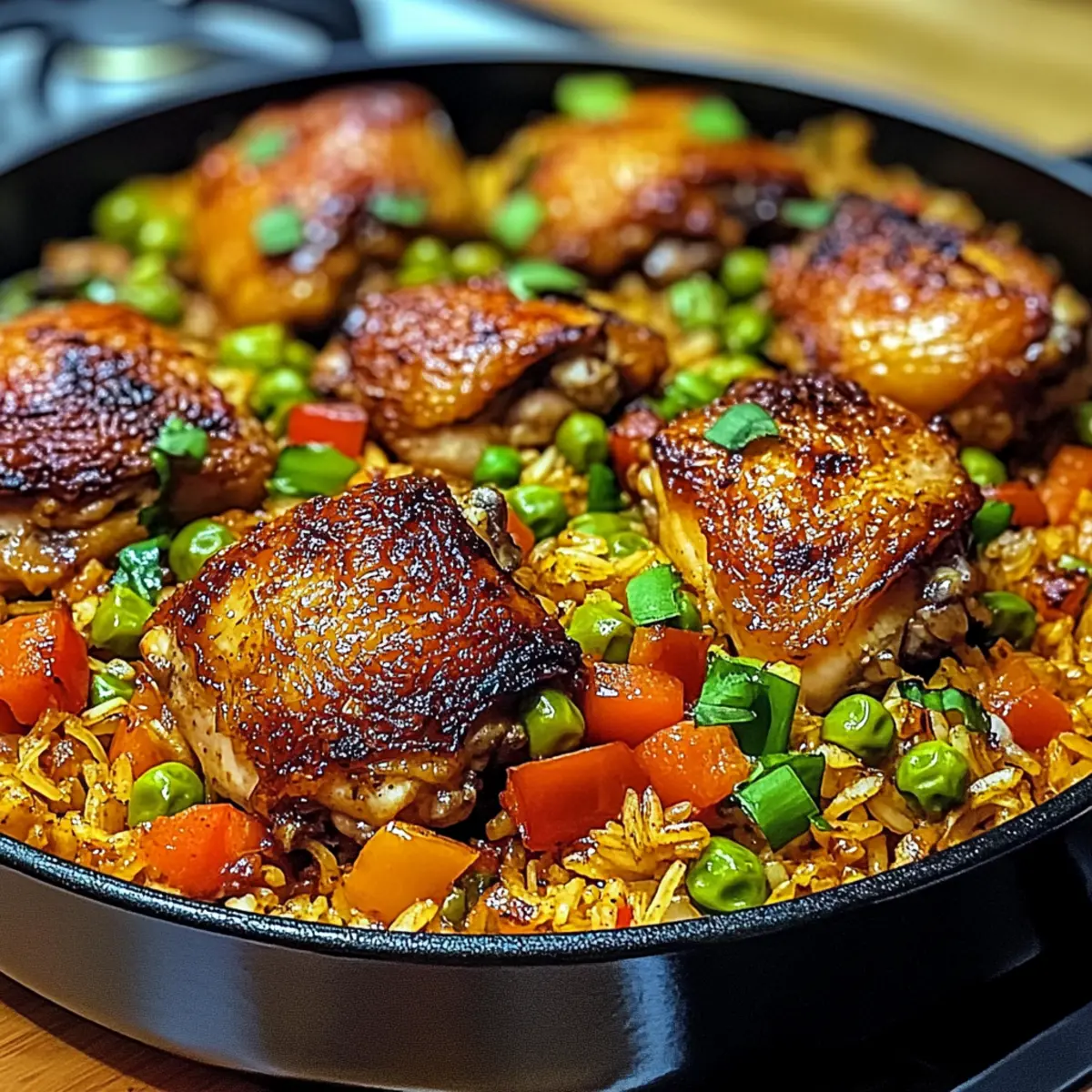 Karibisches Hühnchen und Reis für dein Abendessen
