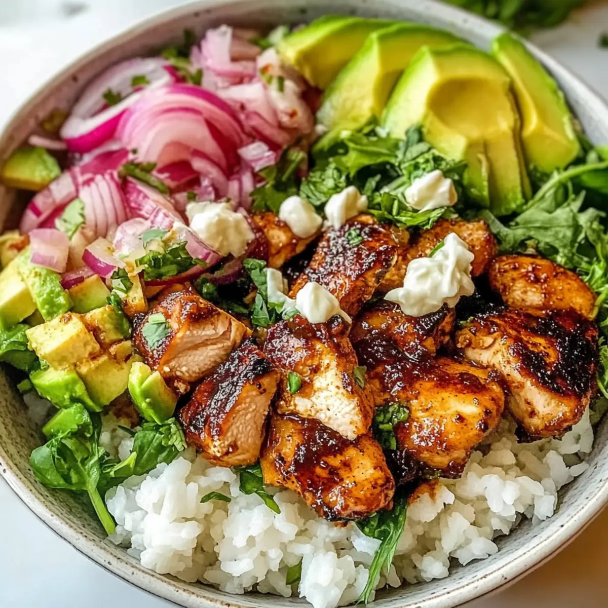 Cava Honig Harissa Hähnchen Schalen im Handumdrehen
