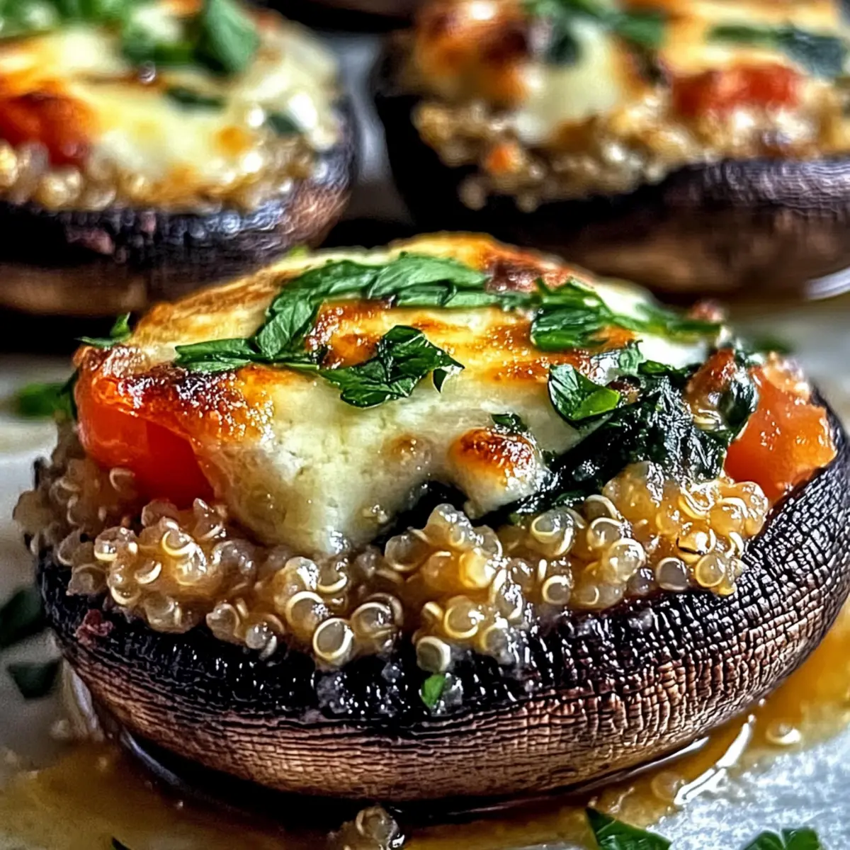 Käsegefüllte Portobello-Pilze schnell und einfach
