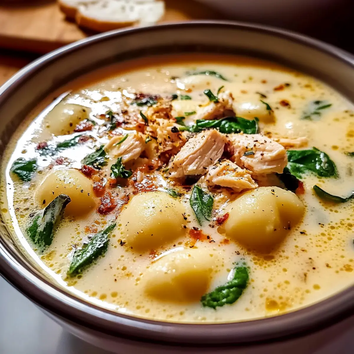 Hühnchen Gnocchi Suppe für gemütliche Abende
