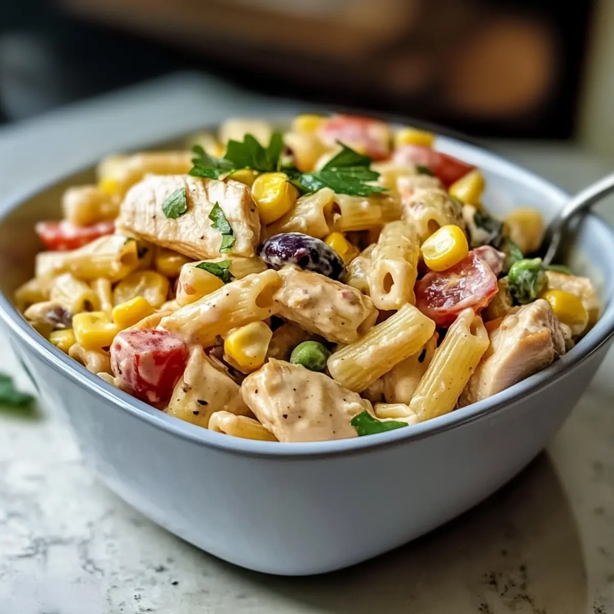 Chipotle Hähnchen Pasta Salat für jeden Anlass