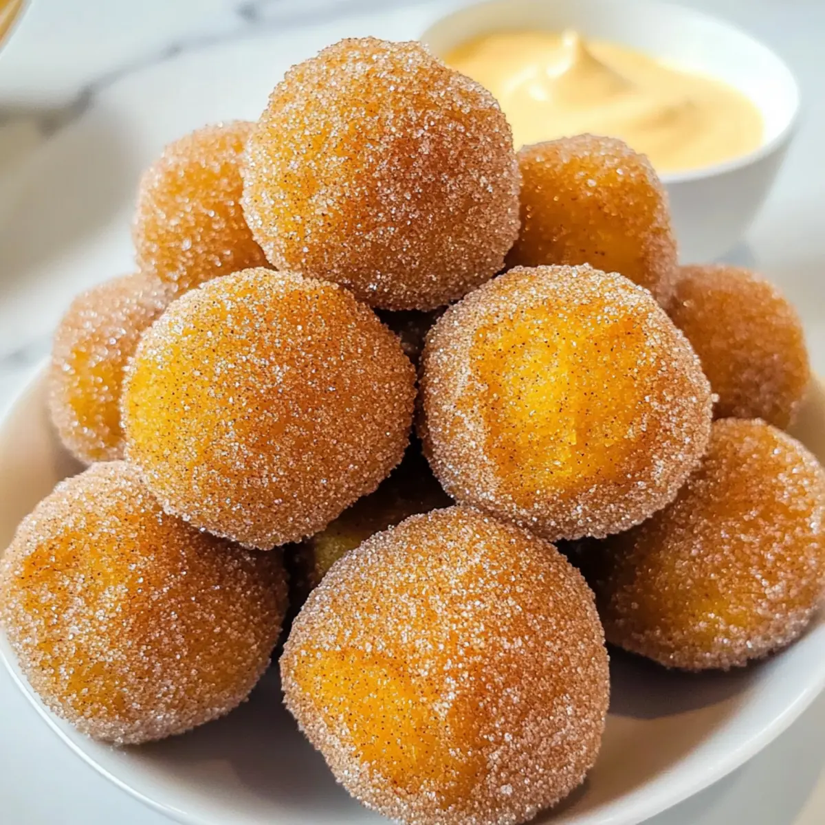 Zimt Zucker Kürbis Donut Löcher für den Herbst Genuss
