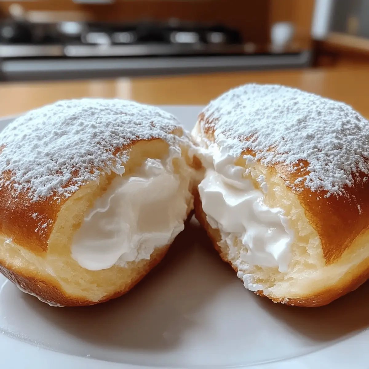 Fluffiger Koreanischer Milchcreme-Donut für Zuhause