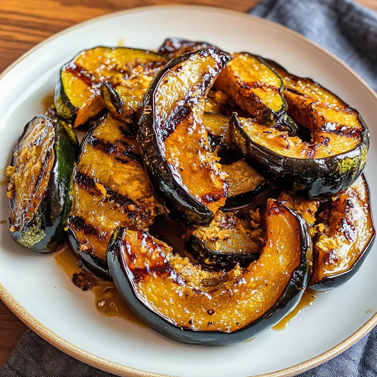 Gegrillter Eichelkürbis mit Ahornbutter für den Herbst