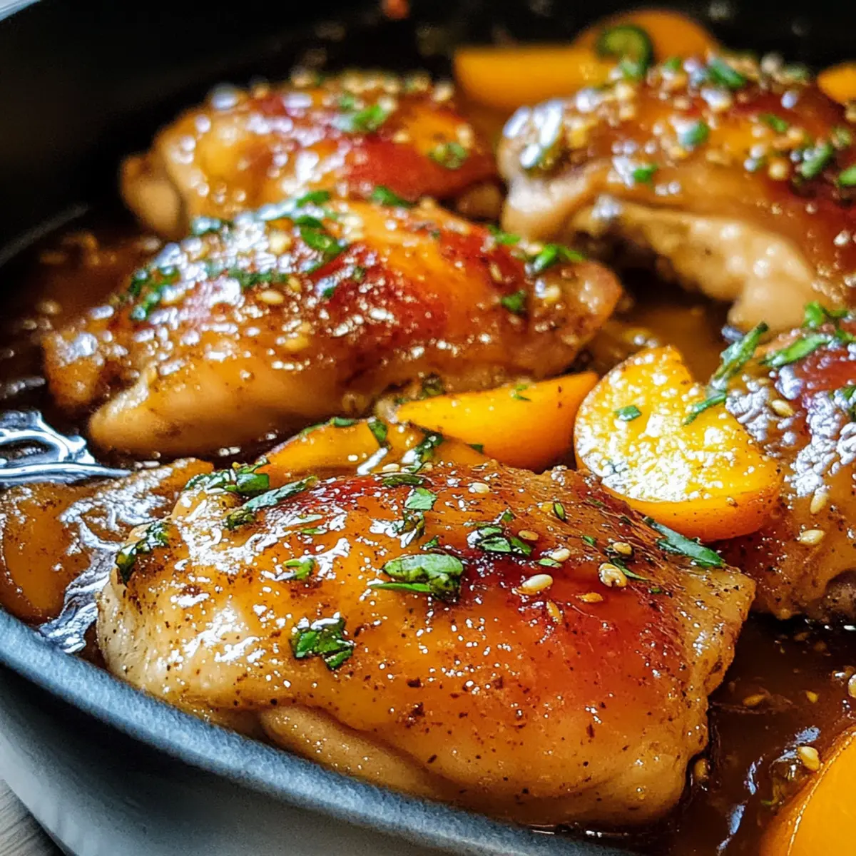 Jalapeño-Pfirsich-Hühnchen-Pfanne für den Sommer