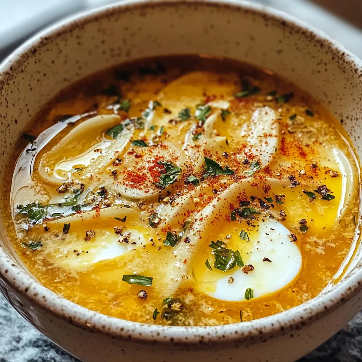 Köstliche Knoblauchsuppe für kalte Abende