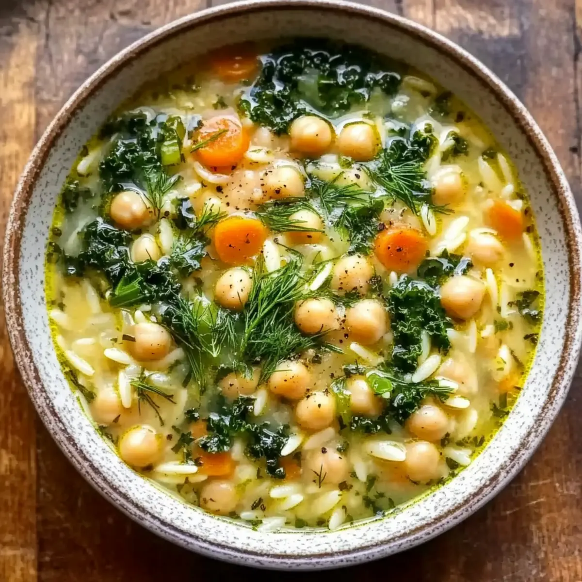 Zitronige griechische Kichererbsensuppe Rezept für Komfort
