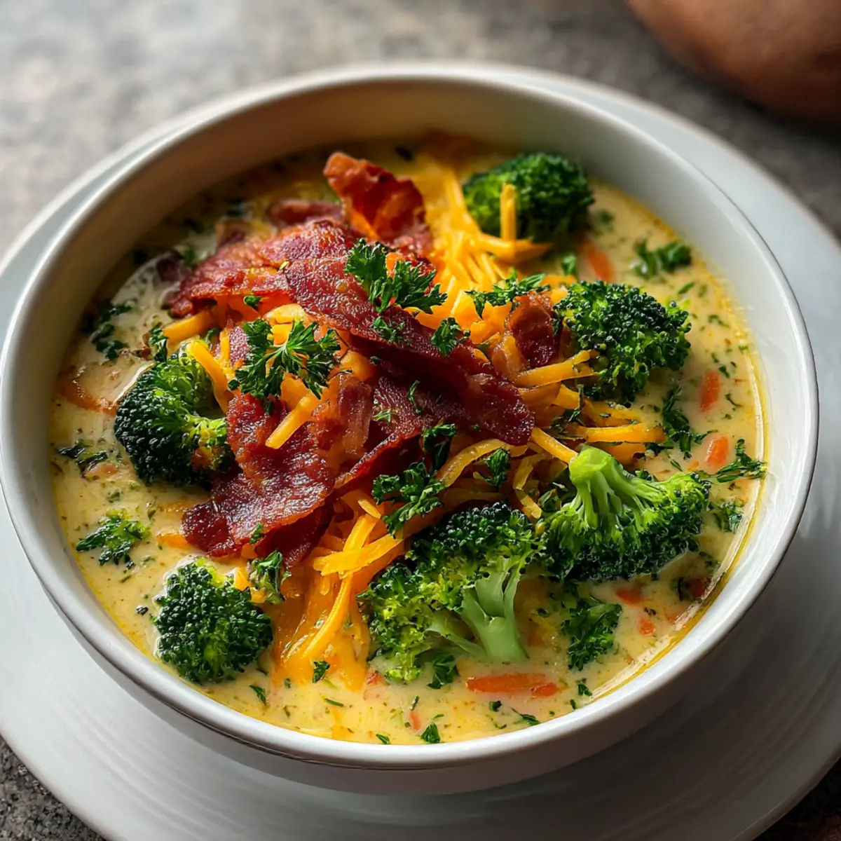 Beladene Brokkoli-Cheddar-Suppe für kalte Tage