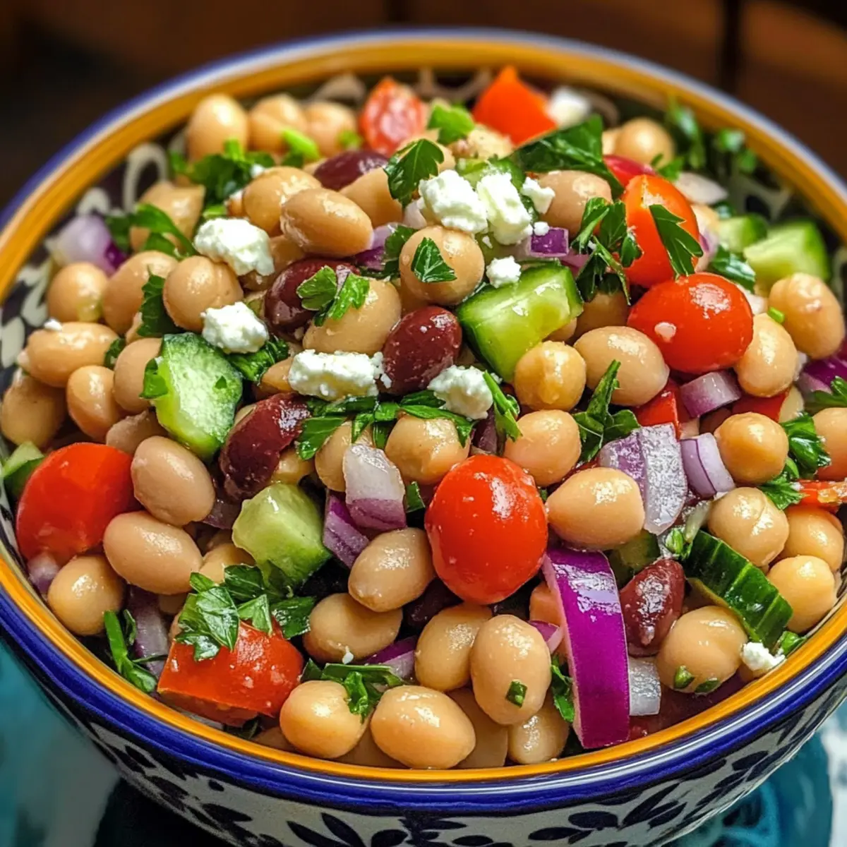 Schneller Mediterraner Bohnensalat für jeden Tag