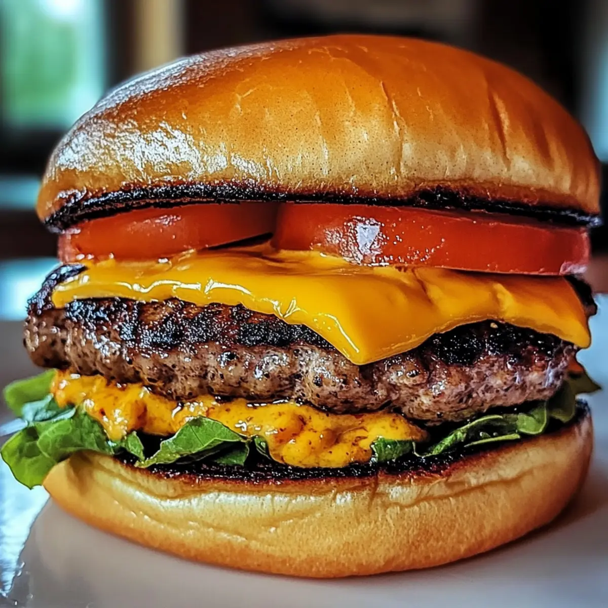 Mundwassernde Geräucherte Cajun Käseburger genießen