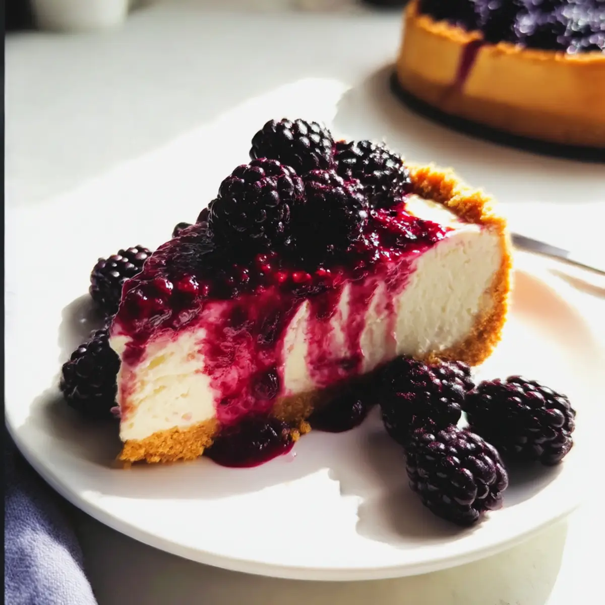 Keine Backen Brombeer-Käsekuchen für heiße Tage
