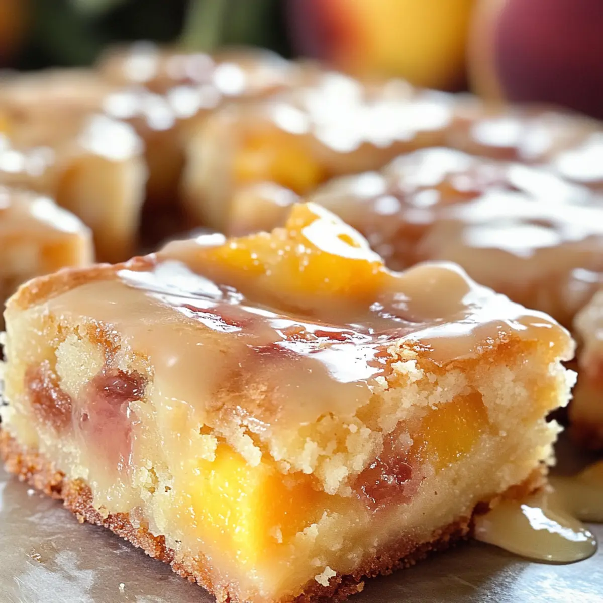 Pfirsich Blondies für den perfekten Sommergenuss