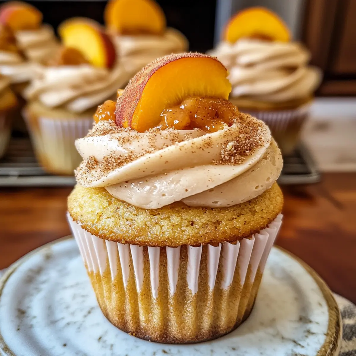 Pfirsich Cupcakes mit würziger Buttercreme