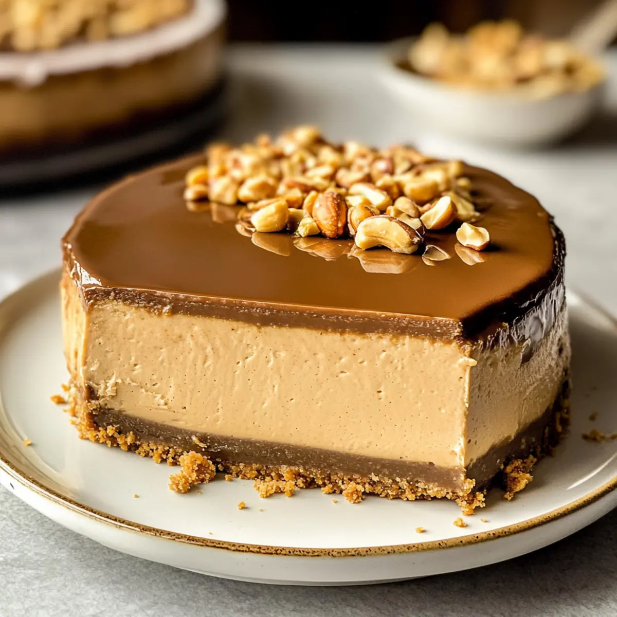 Erdnussbutter-Käsekuchen mit Nutter Butter Kruste