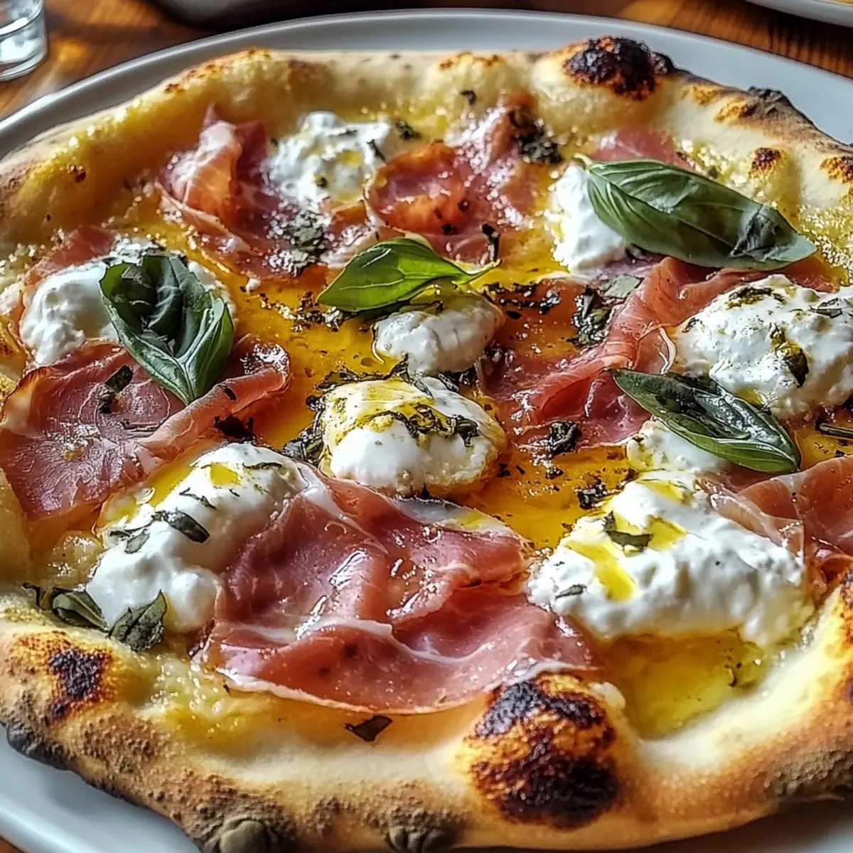 Prosciutto- und Honig-Burrata-Pizza-Rezept für Genießer