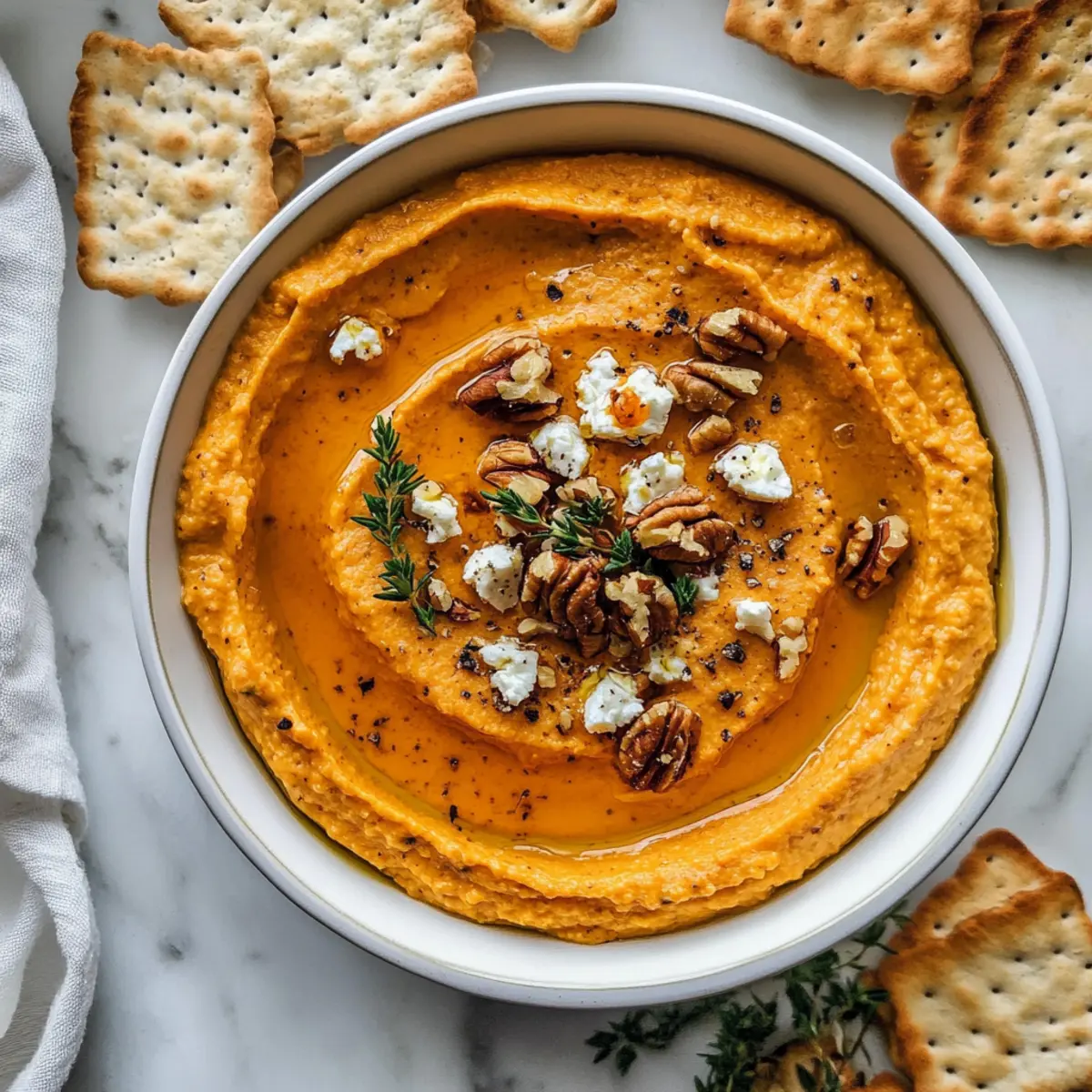 Kürbis Schafskäse Dip für gemütliche Abende