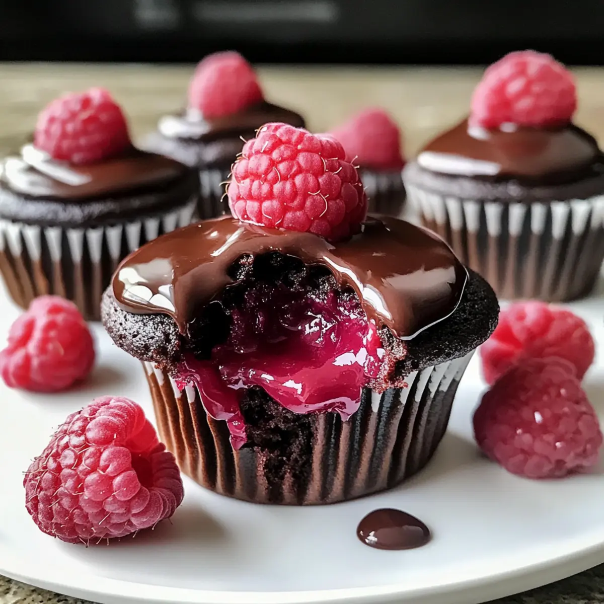 Himbeer-Schokoladen-Lava-Cupcakes für Naschkatzen