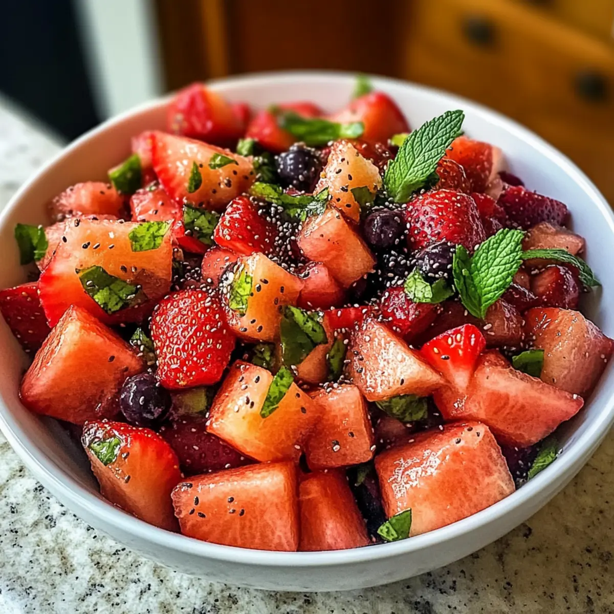 Erfrischender Wassermelonen-Salat Rezept für heiße Tage