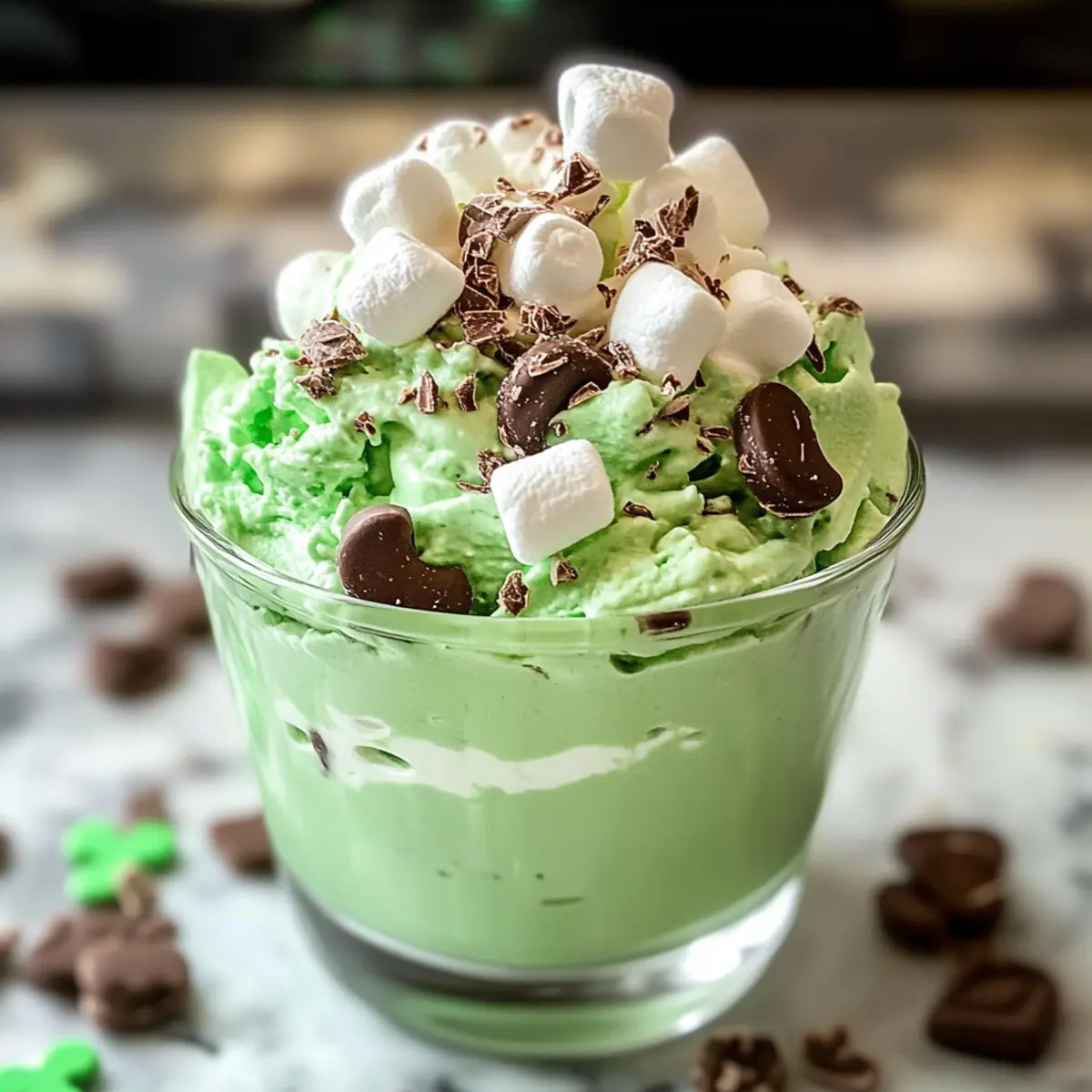 Shamrock Käsekuchen Fluff für St. Patrick’s Day