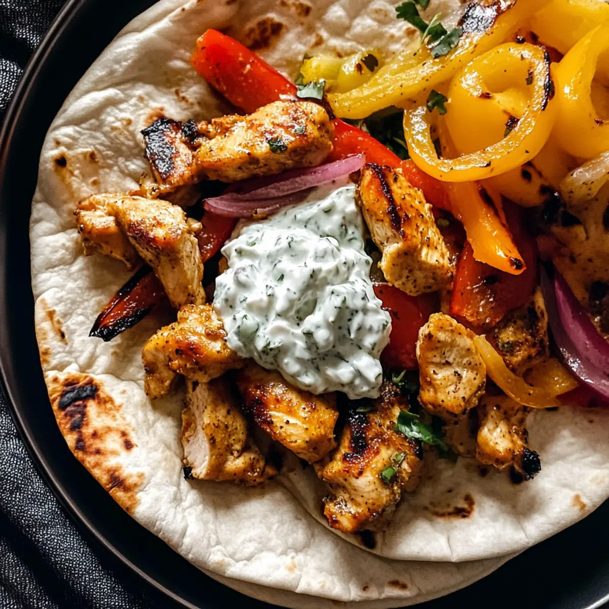 Blechpfannen-Hähnchen-Pita mit Tzatziki genießen