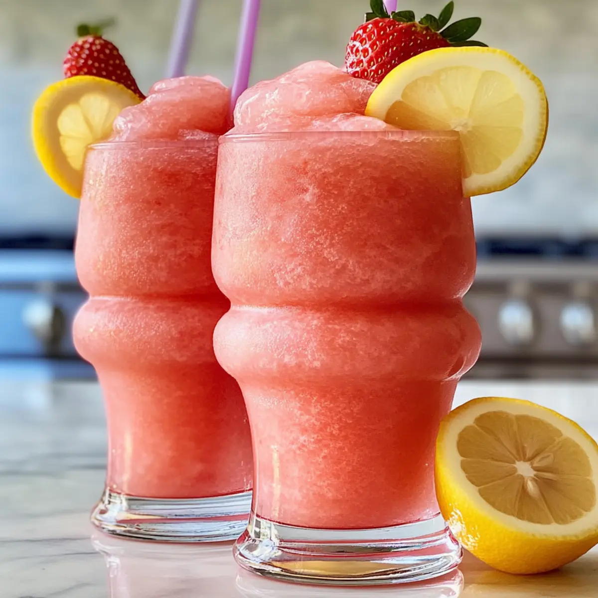Gespickte rosa Limonade Slushies für den Sommer