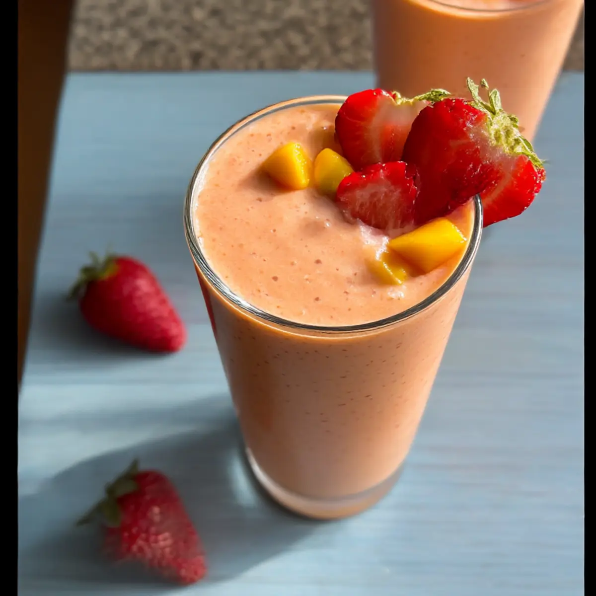 Erdbeer Mango Smoothie für den perfekten Start in den Tag