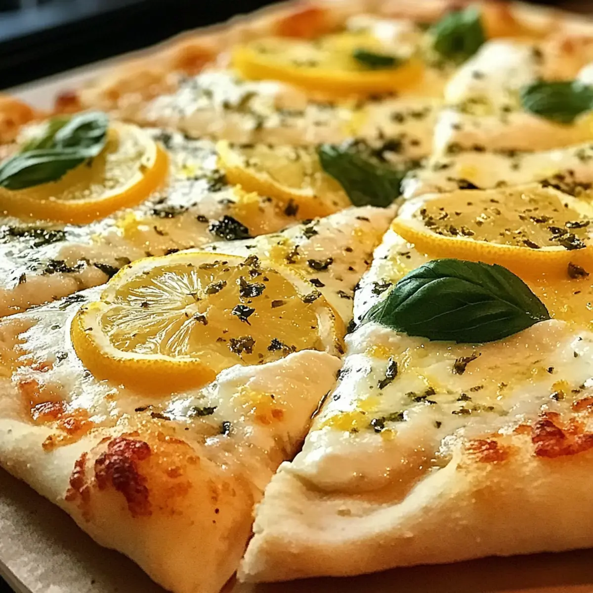 Sommer Zitronen Pizza für warme Tage