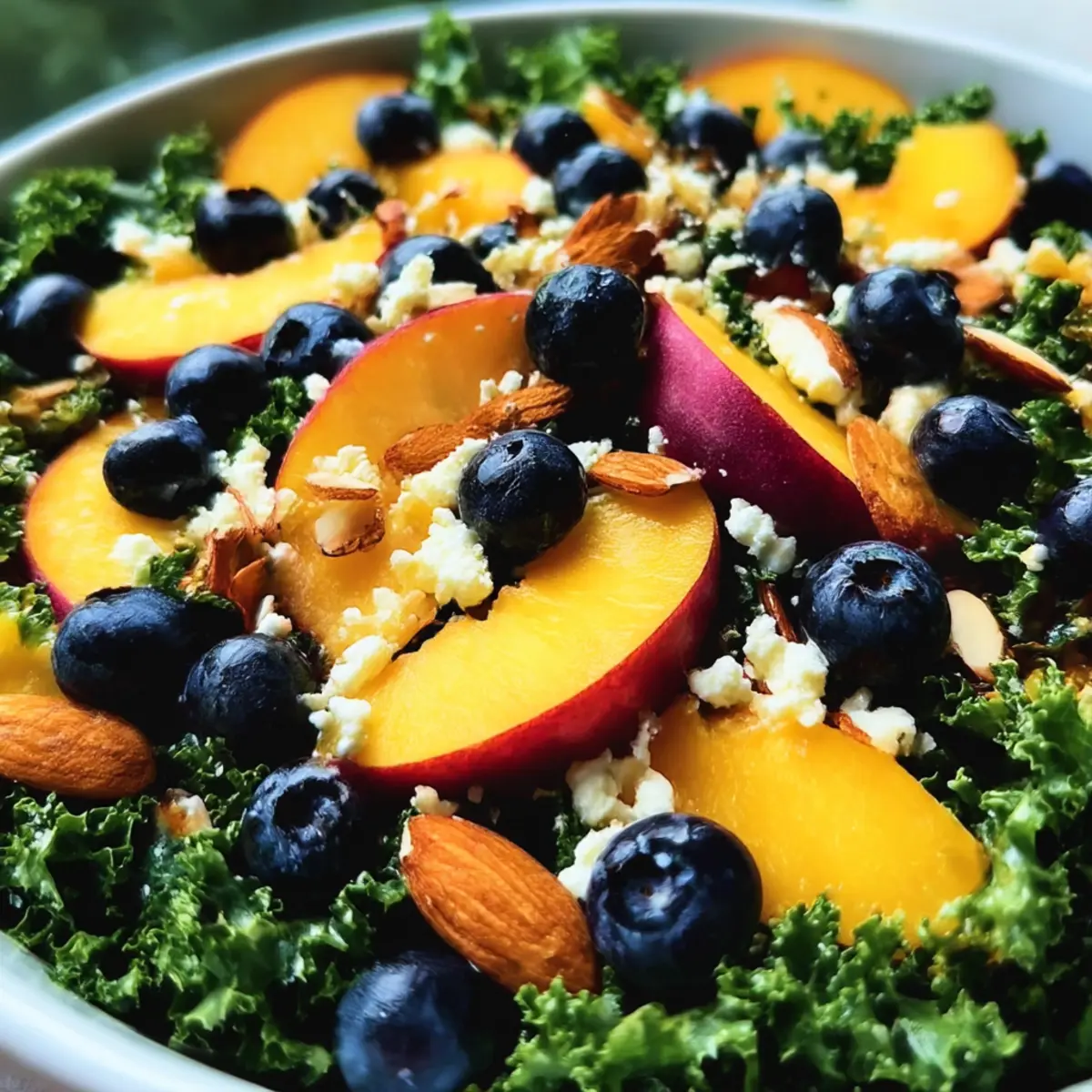Sommerpfirsich- und Blaubeer-Kohl-Salat für heiße Tage