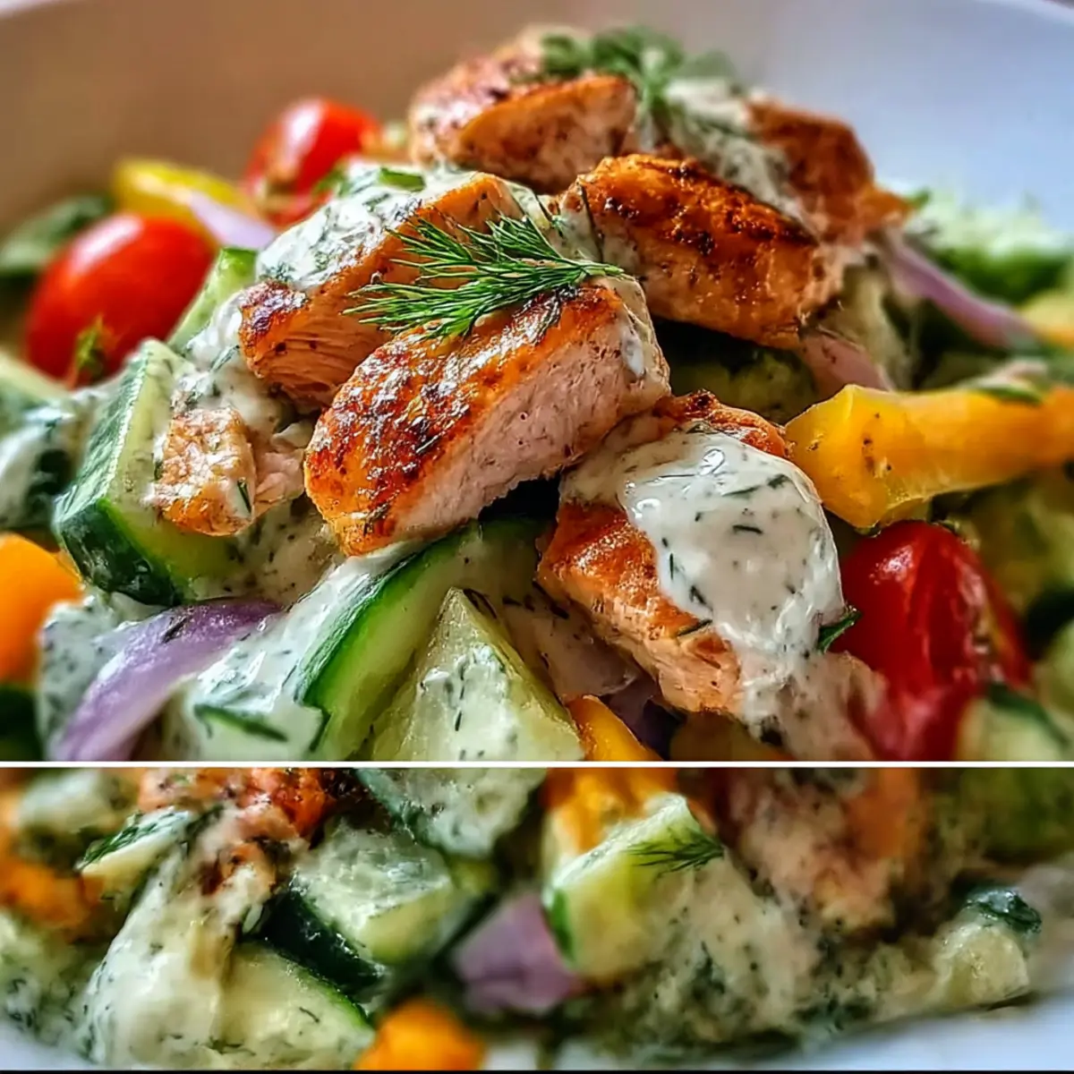 Tzatziki-Hühnchensalat für heiße Sommertage