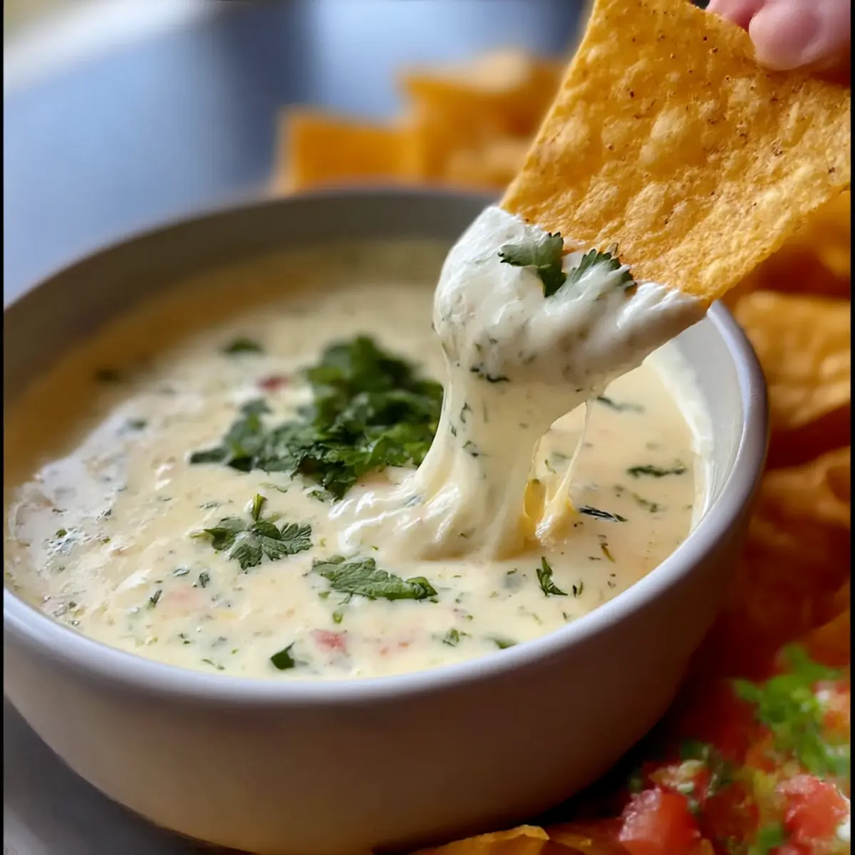 Köstlicher weißer Queso-Dip für jeden Anlass