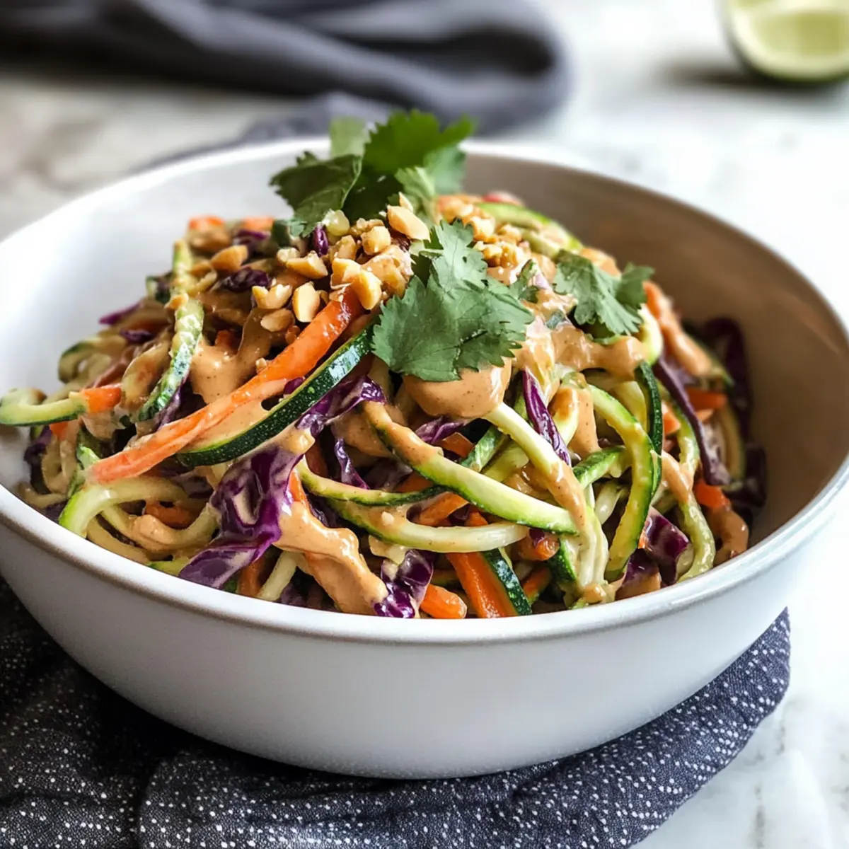 Zucchini-Nudelsalat mit Erdnusssauce leicht gemacht